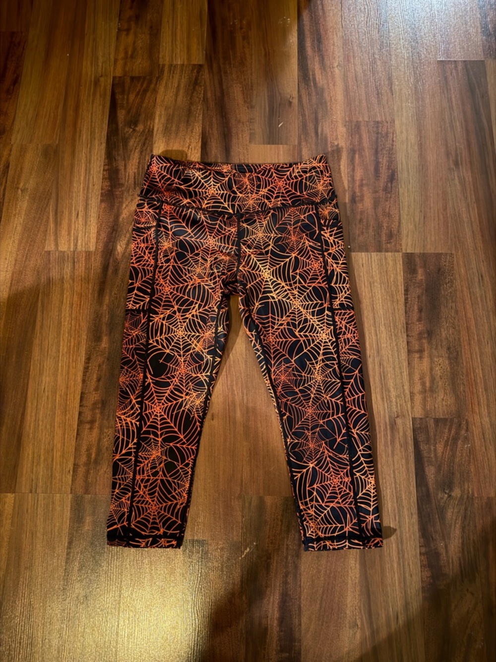 Constantly Varied Gear Orange Spiderweb Capri Leggings